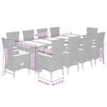 Casa si Gradina - Gradina si terasa - Mobilier exterior - Seturi mobila gradina - Set mobilier de gradina cu perne, 11 piese, gri, poliratan - Infinity.ro