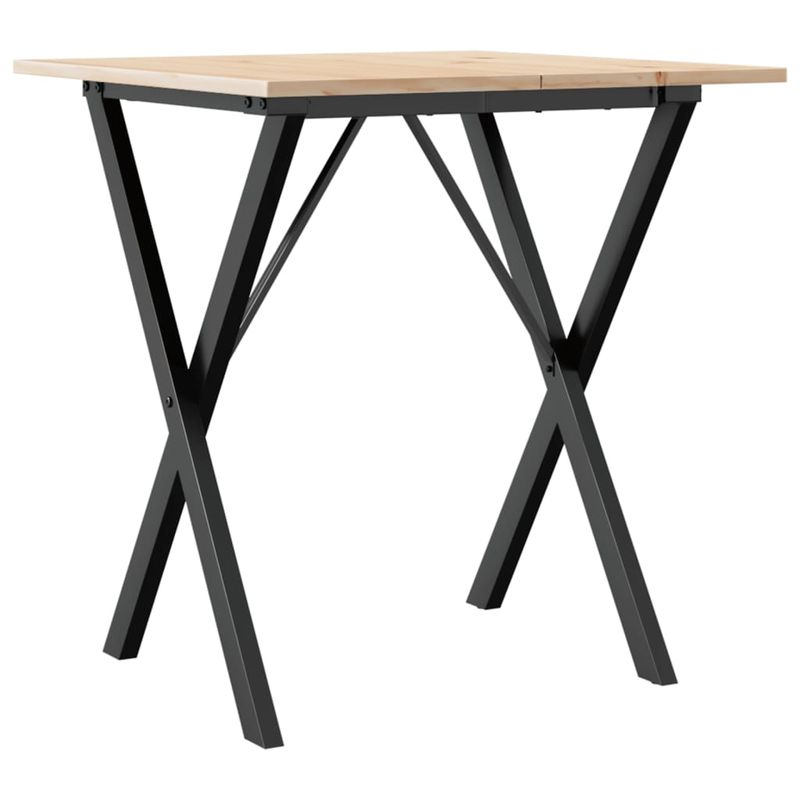 Casa si Gradina - Mobilier - Mese si birouri - Mese bucatarie si dining - Masa de bucatarie, cadru X, 70x70x75 cm lemn masiv pin si fonta - Infinity.ro