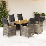 Casa si Gradina - Gradina si terasa - Mobilier exterior - Seturi mobila gradina - Set mobilier de gradina cu perne, 7 piese, gri, poliratan - Infinity.ro