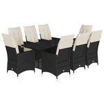 Casa si Gradina - Gradina si terasa - Mobilier exterior - Seturi mobila gradina - Set mobilier de gradina cu perne, 9 piese, negru, poliratan - Infinity.ro