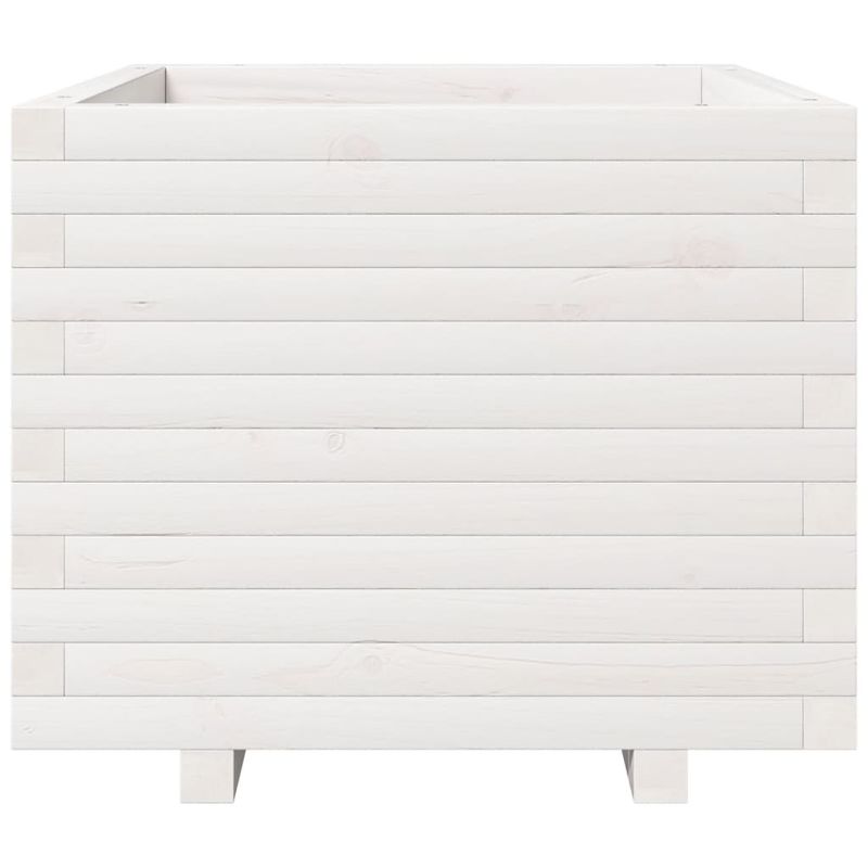 Casa si Gradina - Gradinarit si plante - Plante si ghivece - Ghivece si suporturi - Jardiniera de gradina, alb, 60x60x49,5 cm, lemn masiv de pin - Infinity.ro