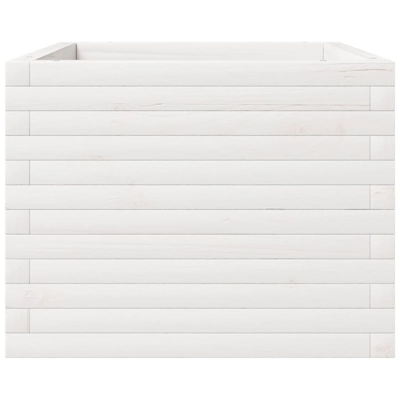 Casa si Gradina - Gradinarit si plante - Plante si ghivece - Ghivece si suporturi - Jardiniera de gradina, alb, 60x60x49,5 cm, lemn masiv de pin - Infinity.ro