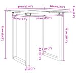 Casa si Gradina - Mobilier - Mese si birouri - Mese bucatarie si dining - Masa de bucatarie, cadru O, 60x60x75 cm lemn masiv pin si fonta - Infinity.ro