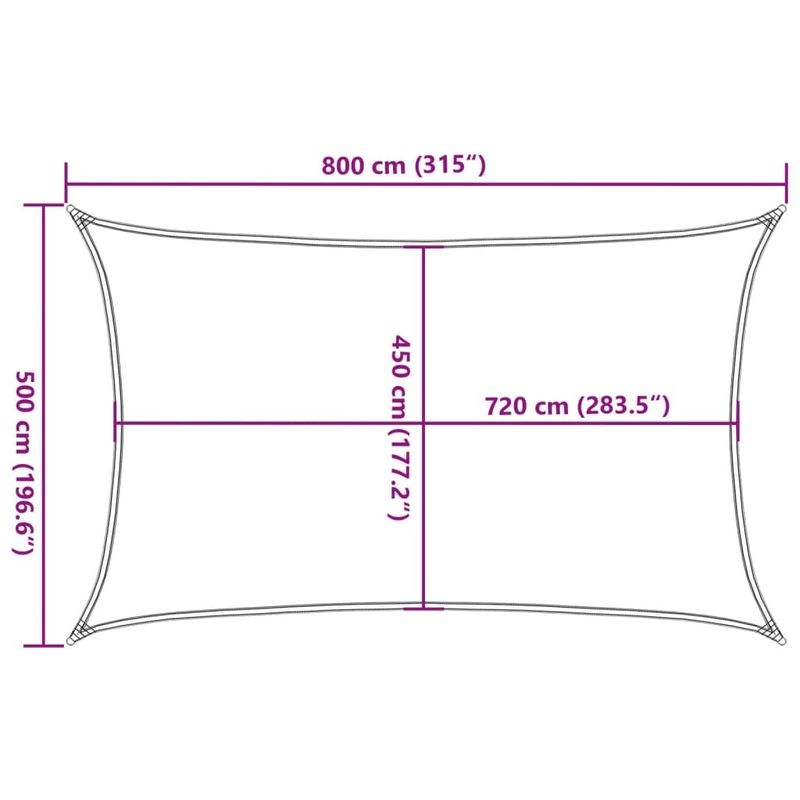 Casa si Gradina - Gradina si terasa - Umbrele si pavilioane - Umbrele - Panza parasolar, nisipiu dreptunghiular 5x8 m HDPE 160 g/m² - Infinity.ro