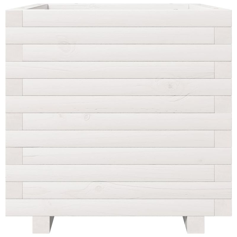 Casa si Gradina - Gradinarit si plante - Plante si ghivece - Ghivece si suporturi - Jardiniera de gradina, alb, 50x50x49,5 cm, lemn masiv de pin - Infinity.ro