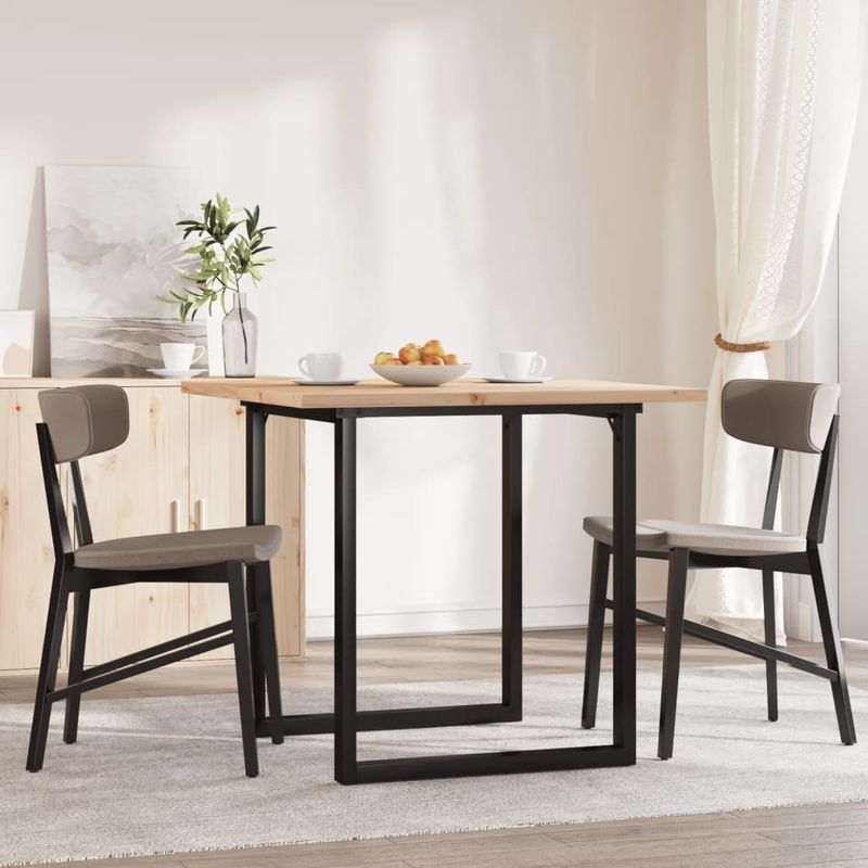 Casa si Gradina - Mobilier - Mese si birouri - Mese bucatarie si dining - Masa bucatarie, cadru O, 90x90x75,5 cm lemn masiv pin si fonta - Infinity.ro