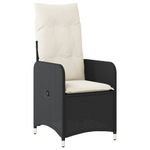 Casa si Gradina - Gradina si terasa - Mobilier exterior - Scaune si sezlonguri gradina - Scaun de gradina rabatabil cu perne, negru, poliratan - Infinity.ro
