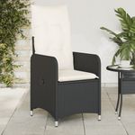 Casa si Gradina - Gradina si terasa - Mobilier exterior - Scaune si sezlonguri gradina - Scaun de gradina rabatabil cu perne, negru, poliratan - Infinity.ro