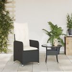 Casa si Gradina - Gradina si terasa - Mobilier exterior - Scaune si sezlonguri gradina - Scaun de gradina rabatabil cu perne, negru, poliratan - Infinity.ro