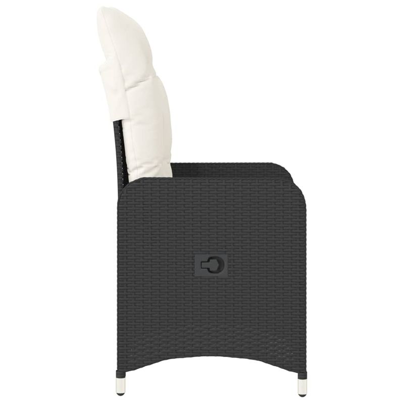Casa si Gradina - Gradina si terasa - Mobilier exterior - Scaune si sezlonguri gradina - Scaun de gradina rabatabil cu perne, negru, poliratan - Infinity.ro