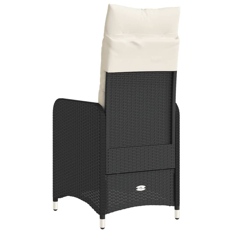 Casa si Gradina - Gradina si terasa - Mobilier exterior - Scaune si sezlonguri gradina - Scaun de gradina rabatabil cu perne, negru, poliratan - Infinity.ro