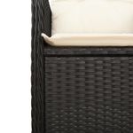 Casa si Gradina - Gradina si terasa - Mobilier exterior - Scaune si sezlonguri gradina - Scaun de gradina rabatabil cu perne, negru, poliratan - Infinity.ro
