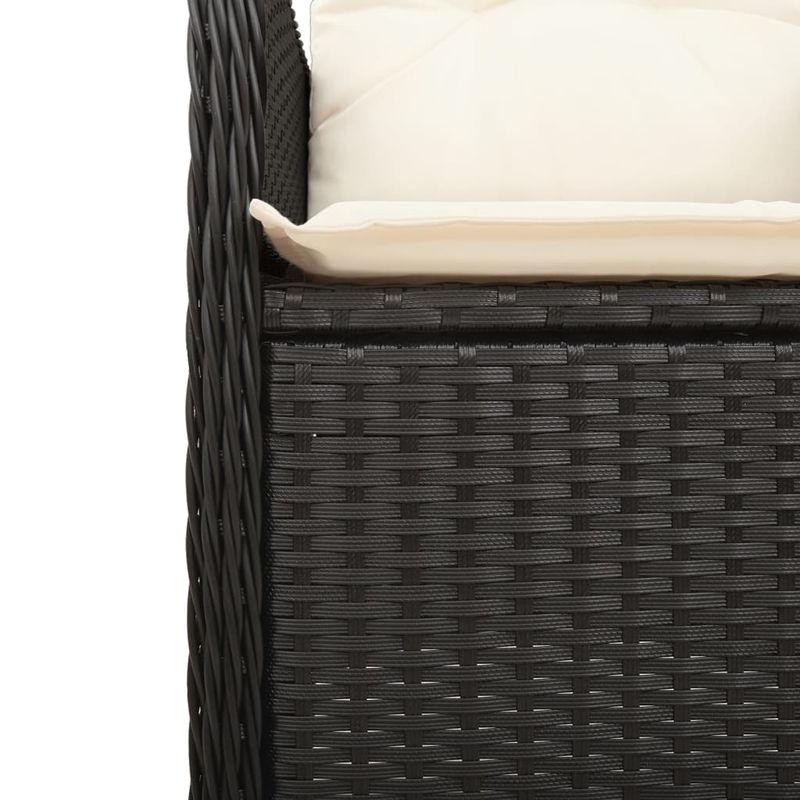 Casa si Gradina - Gradina si terasa - Mobilier exterior - Scaune si sezlonguri gradina - Scaun de gradina rabatabil cu perne, negru, poliratan - Infinity.ro