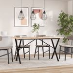 Casa si Gradina - Mobilier - Mese si birouri - Mese bucatarie si dining - Masa de bucatarie, cadru X, 140x80x75cm lemn masiv pin si fonta - Infinity.ro