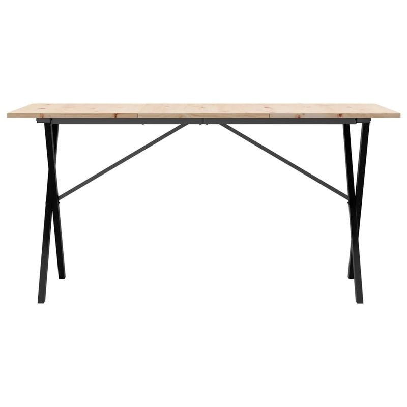 Casa si Gradina - Mobilier - Mese si birouri - Mese bucatarie si dining - Masa de bucatarie, cadru X, 140x80x75cm lemn masiv pin si fonta - Infinity.ro