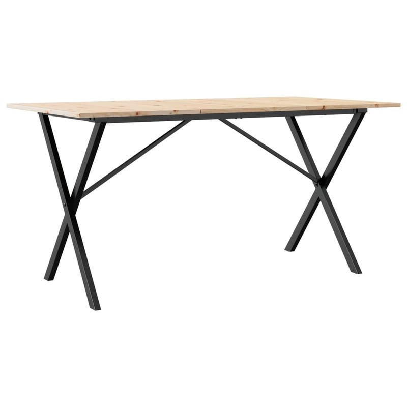 Casa si Gradina - Mobilier - Mese si birouri - Mese bucatarie si dining - Masa de bucatarie, cadru X, 140x80x75cm lemn masiv pin si fonta - Infinity.ro