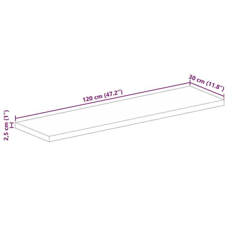Casa si Gradina - Mobilier - Feronerie si accesorii mobila - Blat de masa, 120x30x2,5cm, dreptunghiular, lemn masiv reciclat (natural) - Infinity.ro