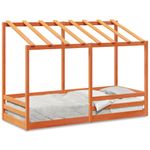 Casa si Gradina - Mobilier - Paturi si accesorii - Paturi - Acoperis pat de copii, 90x190 cm, lemn masiv de pin, maro ceruit - Infinity.ro