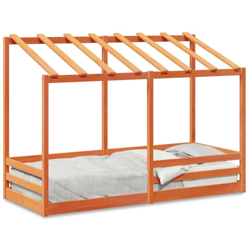 Casa si Gradina - Mobilier - Paturi si accesorii - Paturi - Acoperis pat de copii, 90x190 cm, lemn masiv de pin, maro ceruit - Infinity.ro