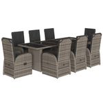 Casa si Gradina - Gradina si terasa - Mobilier exterior - Seturi mobila gradina - Set mobilier gradina cu perne, 9 piese, gri, poliratan - Infinity.ro