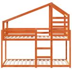 Casa si Gradina - Mobilier - Paturi si accesorii - Paturi - Pat supraetajat cu acoperis maro ceruit 90x200cm lemn masiv pin - Infinity.ro