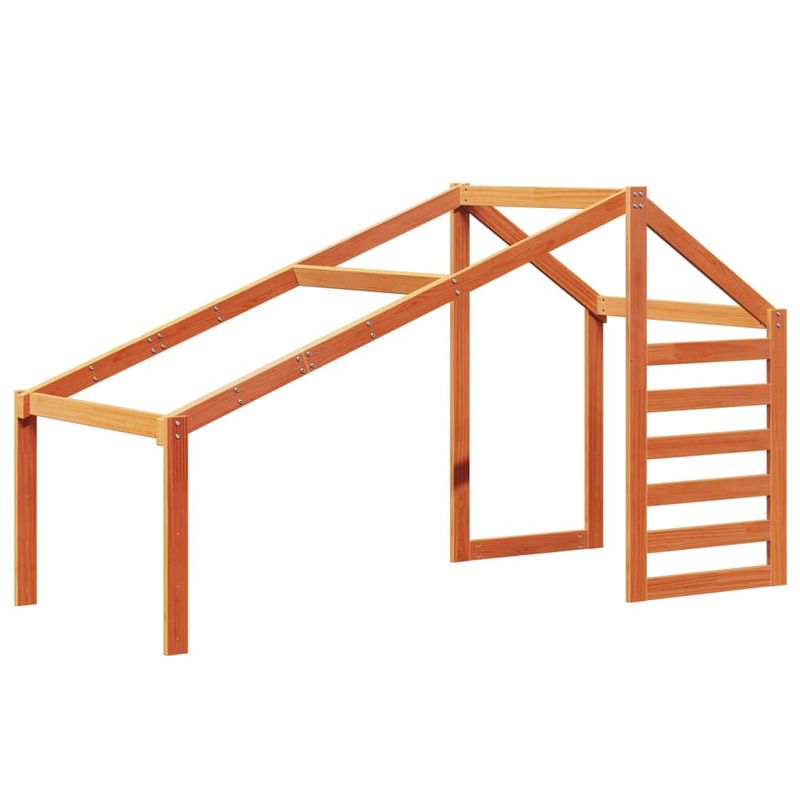 Casa si Gradina - Mobilier - Paturi si accesorii - Paturi - Pat supraetajat cu acoperis maro ceruit 90x200cm lemn masiv pin - Infinity.ro