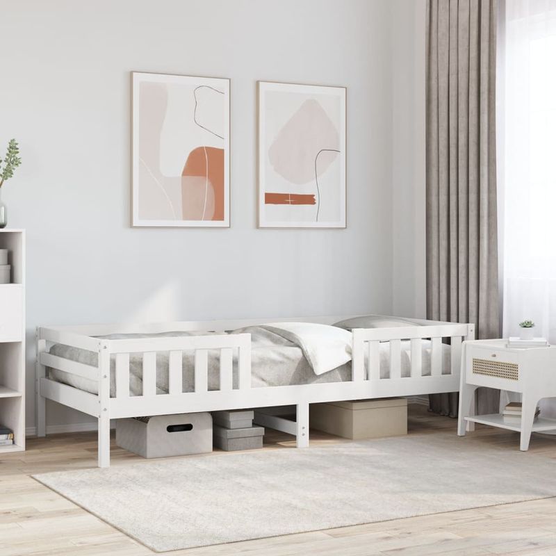 Casa si Gradina - Mobilier - Paturi si accesorii - Paturi - Cadru de pat, alb, 90x190 cm, lemn masiv de pin - Infinity.ro