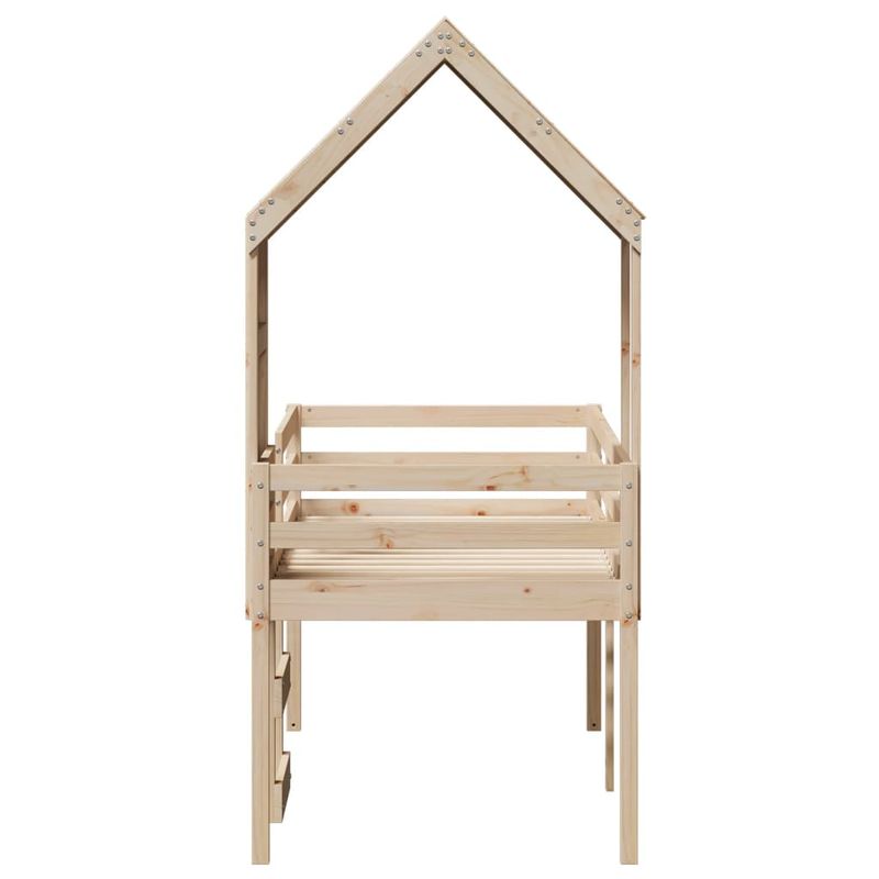 Casa si Gradina - Mobilier - Paturi si accesorii - Paturi - Pat inalt cu acoperis, 80x200 cm, lemn masiv de pin - Infinity.ro