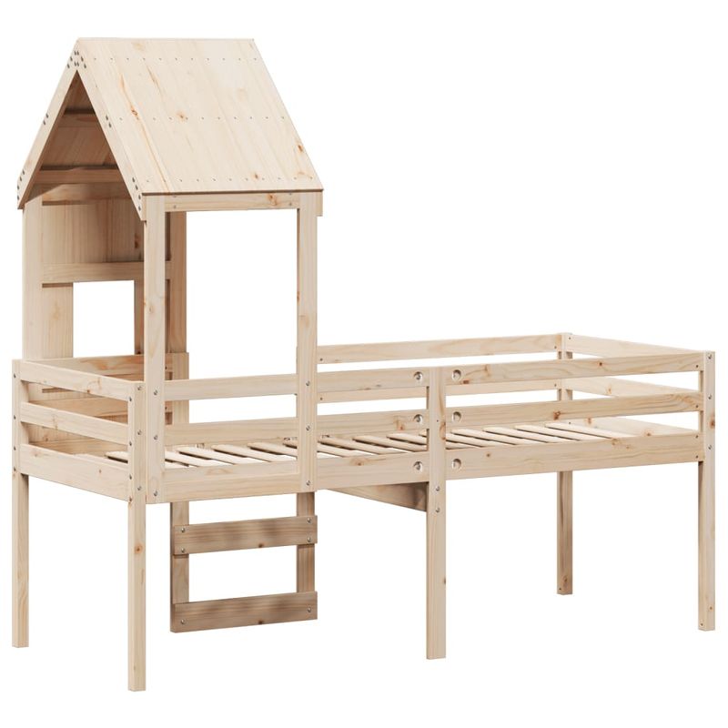 Casa si Gradina - Mobilier - Paturi si accesorii - Paturi - Pat inalt cu acoperis, 80x200 cm, lemn masiv de pin - Infinity.ro
