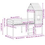 Casa si Gradina - Mobilier - Paturi si accesorii - Paturi - Pat inalt cu acoperis, 80x200 cm, lemn masiv de pin - Infinity.ro