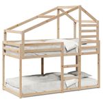 Casa si Gradina - Mobilier - Paturi si accesorii - Paturi - Pat supraetajat cu acoperis, alb, 90x200 cm, lemn masiv de pin - Infinity.ro