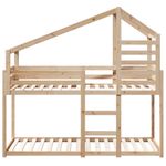 Casa si Gradina - Mobilier - Paturi si accesorii - Paturi - Pat supraetajat cu acoperis, alb, 90x200 cm, lemn masiv de pin - Infinity.ro