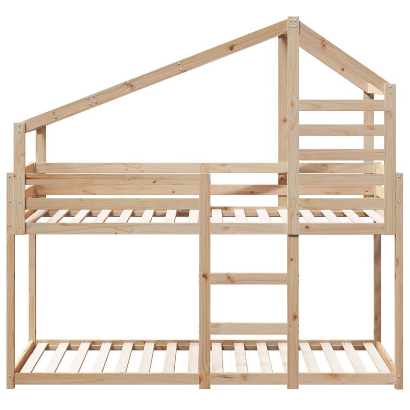 Casa si Gradina - Mobilier - Paturi si accesorii - Paturi - Pat supraetajat cu acoperis, alb, 90x200 cm, lemn masiv de pin - Infinity.ro