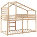 Casa si Gradina - Mobilier - Paturi si accesorii - Paturi - Pat supraetajat cu acoperis, alb, 90x200 cm, lemn masiv de pin - Infinity.ro