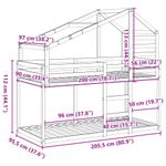 Casa si Gradina - Mobilier - Paturi si accesorii - Paturi - Pat supraetajat cu acoperis, alb, 90x200 cm, lemn masiv de pin - Infinity.ro