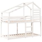Casa si Gradina - Mobilier - Paturi si accesorii - Paturi - Pat supraetajat cu acoperis, alb, 75x190 cm, lemn masiv de pin - Infinity.ro