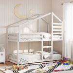 Casa si Gradina - Mobilier - Paturi si accesorii - Paturi - Pat supraetajat cu acoperis, alb, 75x190 cm, lemn masiv de pin - Infinity.ro