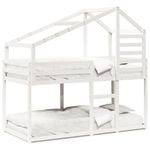 Casa si Gradina - Mobilier - Paturi si accesorii - Paturi - Pat supraetajat cu acoperis, alb, 75x190 cm, lemn masiv de pin - Infinity.ro