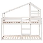 Casa si Gradina - Mobilier - Paturi si accesorii - Paturi - Pat supraetajat cu acoperis, alb, 75x190 cm, lemn masiv de pin - Infinity.ro