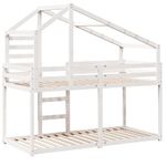 Casa si Gradina - Mobilier - Paturi si accesorii - Paturi - Pat supraetajat cu acoperis, alb, 75x190 cm, lemn masiv de pin - Infinity.ro
