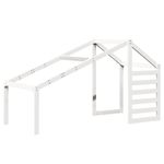 Casa si Gradina - Mobilier - Paturi si accesorii - Paturi - Pat supraetajat cu acoperis, alb, 75x190 cm, lemn masiv de pin - Infinity.ro