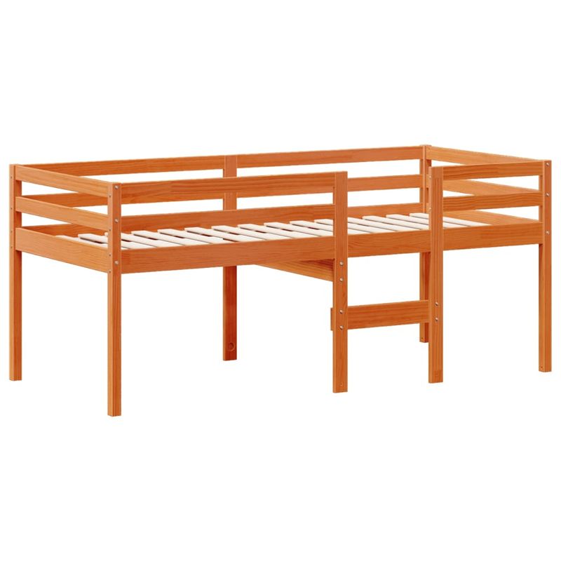 Casa si Gradina - Mobilier - Paturi si accesorii - Paturi - Pat inalt de dormitor, maro ceruit, 90x200cm, lemn masiv de pin - Infinity.ro