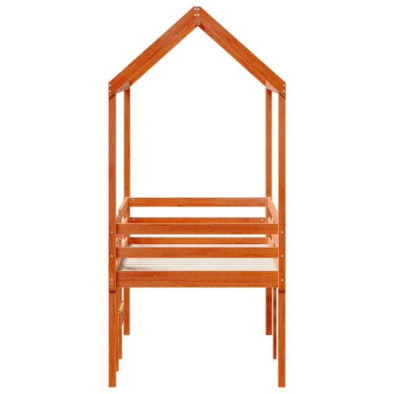 Casa si Gradina - Mobilier - Paturi si accesorii - Paturi - Pat inalt de dormitor, maro ceruit, 90x200cm, lemn masiv de pin - Infinity.ro