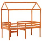 Casa si Gradina - Mobilier - Paturi si accesorii - Paturi - Pat inalt de dormitor, maro ceruit, 90x200cm, lemn masiv de pin - Infinity.ro