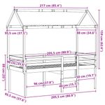 Casa si Gradina - Mobilier - Paturi si accesorii - Paturi - Pat inalt de dormitor, maro ceruit, 90x200cm, lemn masiv de pin - Infinity.ro