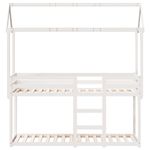 Casa si Gradina - Mobilier - Paturi si accesorii - Paturi - Pat supraetajat cu acoperis, alb, 80x200 cm, lemn masiv de pin - Infinity.ro
