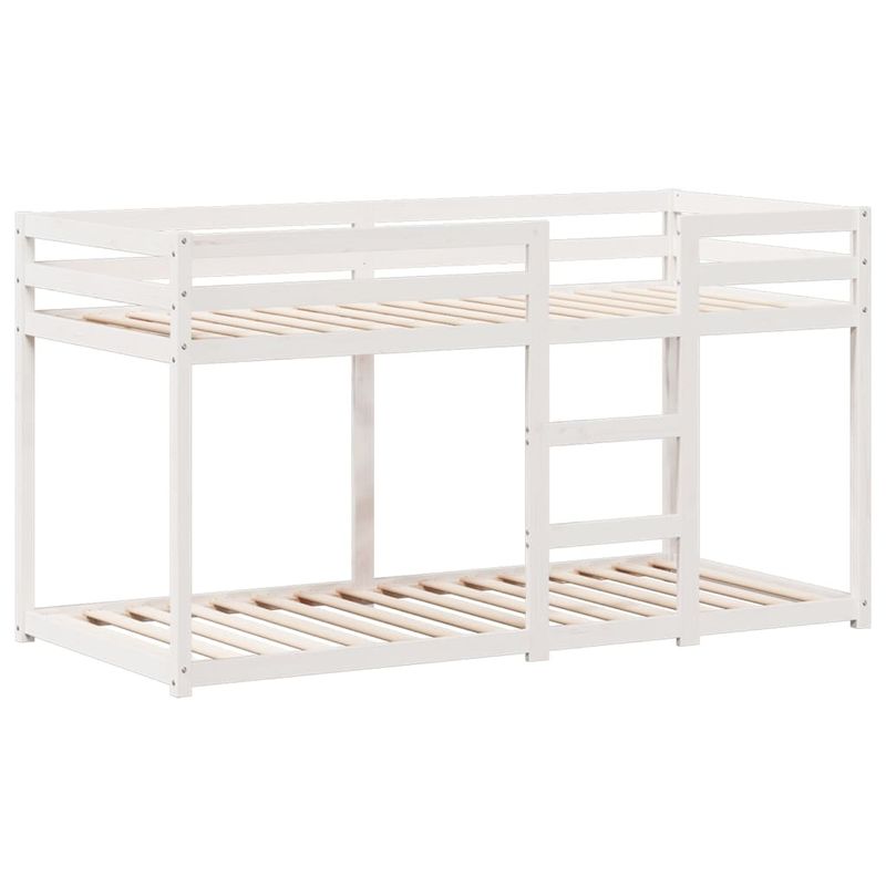 Casa si Gradina - Mobilier - Paturi si accesorii - Paturi - Pat supraetajat cu acoperis, alb, 80x200 cm, lemn masiv de pin - Infinity.ro