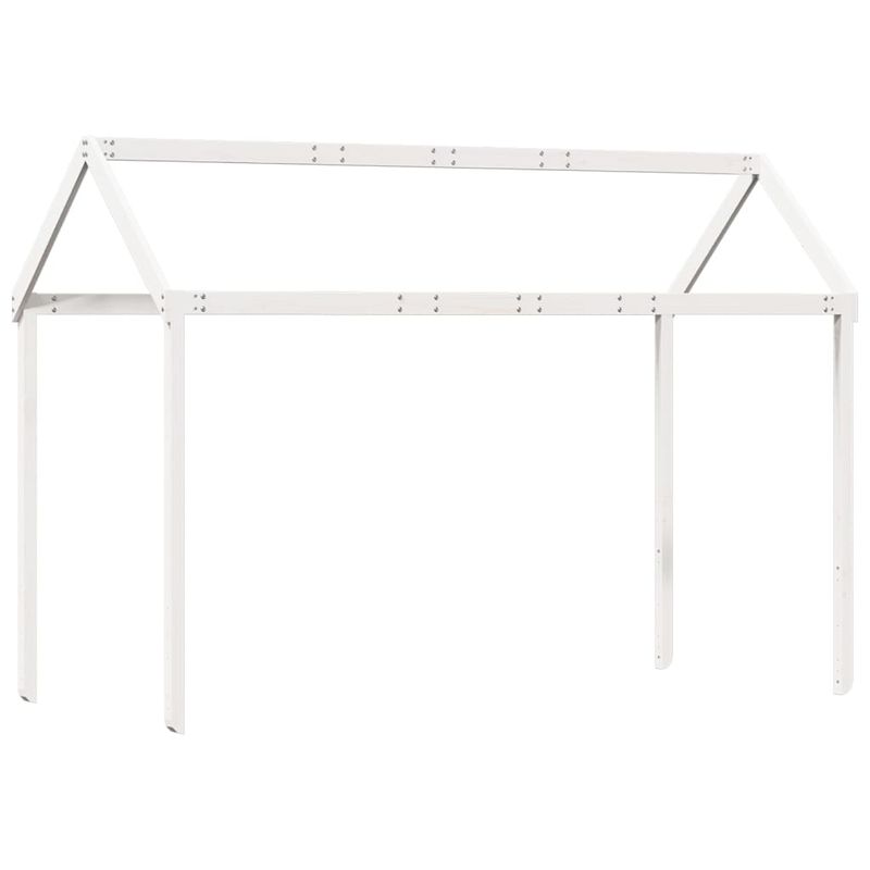 Casa si Gradina - Mobilier - Paturi si accesorii - Paturi - Pat supraetajat cu acoperis, alb, 80x200 cm, lemn masiv de pin - Infinity.ro