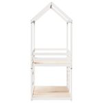 Casa si Gradina - Mobilier - Paturi si accesorii - Paturi - Pat supraetajat cu acoperis, alb, 80x200 cm, lemn masiv de pin - Infinity.ro