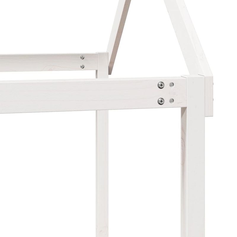 Casa si Gradina - Mobilier - Paturi si accesorii - Paturi - Pat supraetajat cu acoperis, alb, 80x200 cm, lemn masiv de pin - Infinity.ro